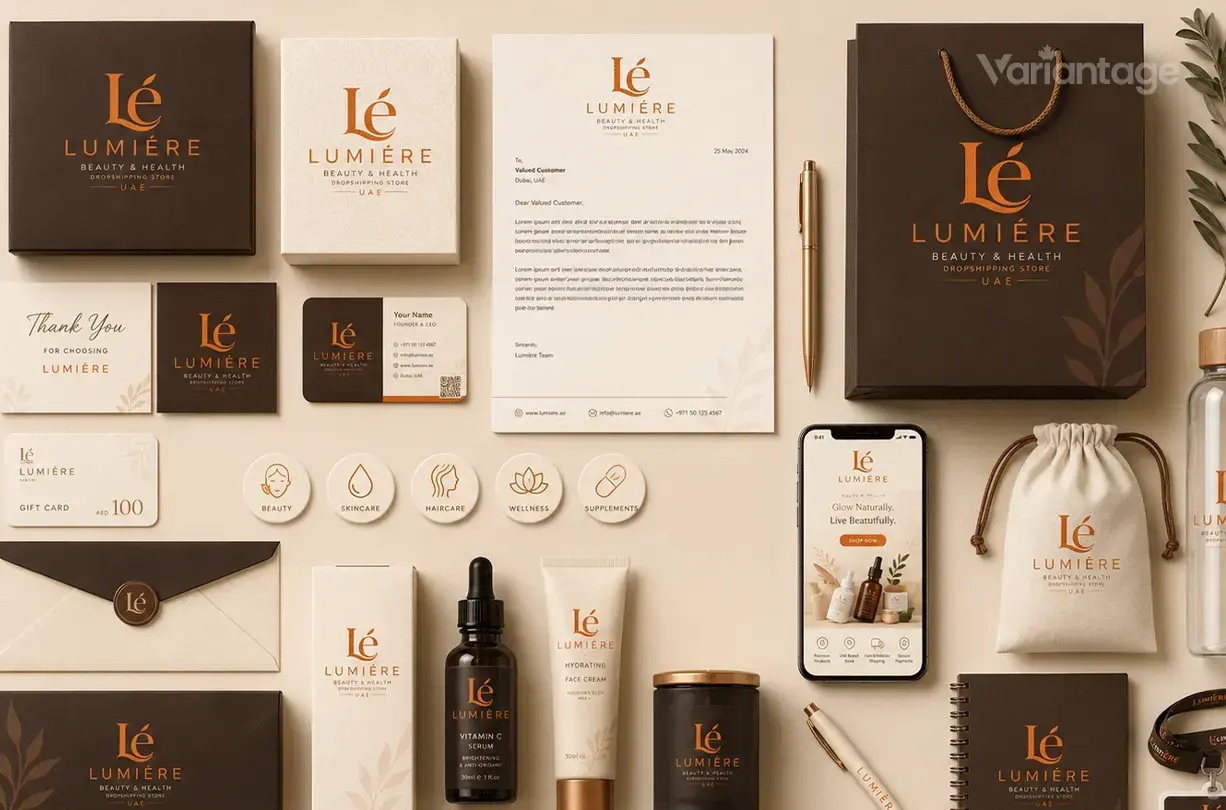 Beauty and health branding kit mockup